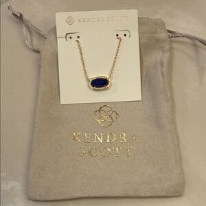 Kendra Scott Gold Necklace with Cobalt Cats Eye